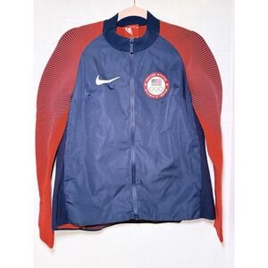 Nike Jacket Women's Navy Red USA Olympic Team Dynamic Reveal Knit Tech Sz Small